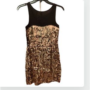 Express gold sequin dress